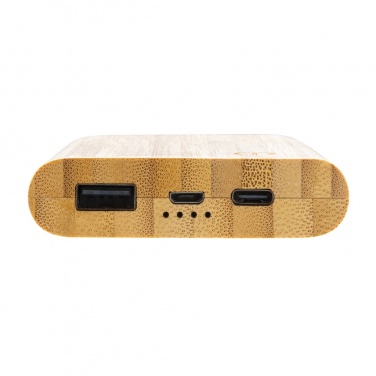 Logotrade profilreklam bild: 5.000 mAh powerbank i bambu