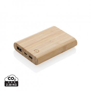 Logotrade profilprodukter bild: 5.000 mAh powerbank i bambu