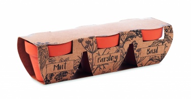 Logotrade profilreklam bild: Terracotta set med 3 örtskålar