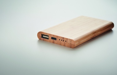 Logotrade profilprodukter bild: 4000 mAh Powerbank i bambu