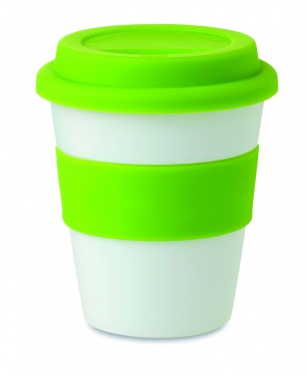 Logotrade reklamprodukter bild: Take away mugg PP silikon lock