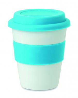 Logotrade presentreklam bild: Take away mugg PP silikon lock