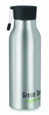 Logotrade reklamprodukter bild: Enväggig 500 ml aluminiumflaska med PP-lock och silikonsnodd