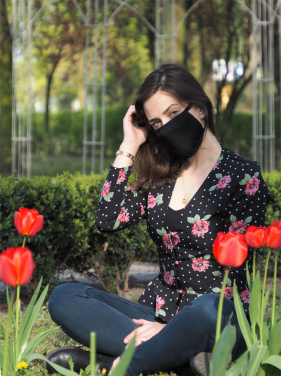 Logotrade reklamprodukter bild: MARS PRO bomullsmask (storlek M) med ficka och HEPA-filter 1380165