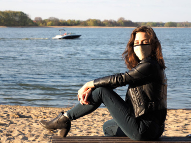 Logotrade profilreklam bild: MARS PRO bomullsmask (storlek M) med ficka och HEPA-filter 1380165