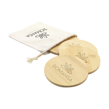 Logotrade reklamprodukter bild: Bambu Coaster Set