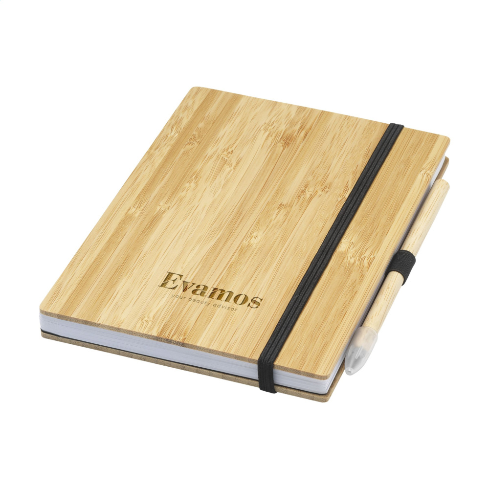 Logotrade reklamprodukter bild: BambooPlus Paper Notebook A5 - Bläckfri penna