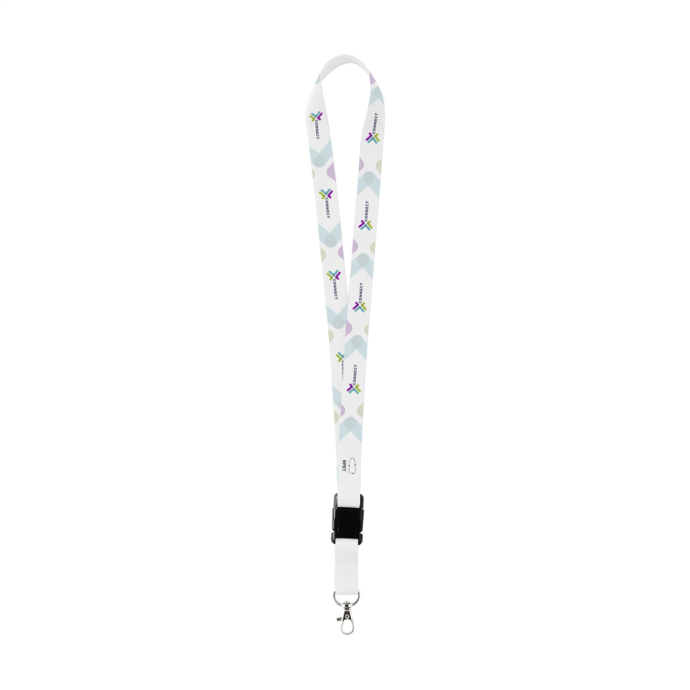 Logotrade reklamprodukter bild: Lanyard Sublimation Buckle RPET 2 cm nyckelsnöre