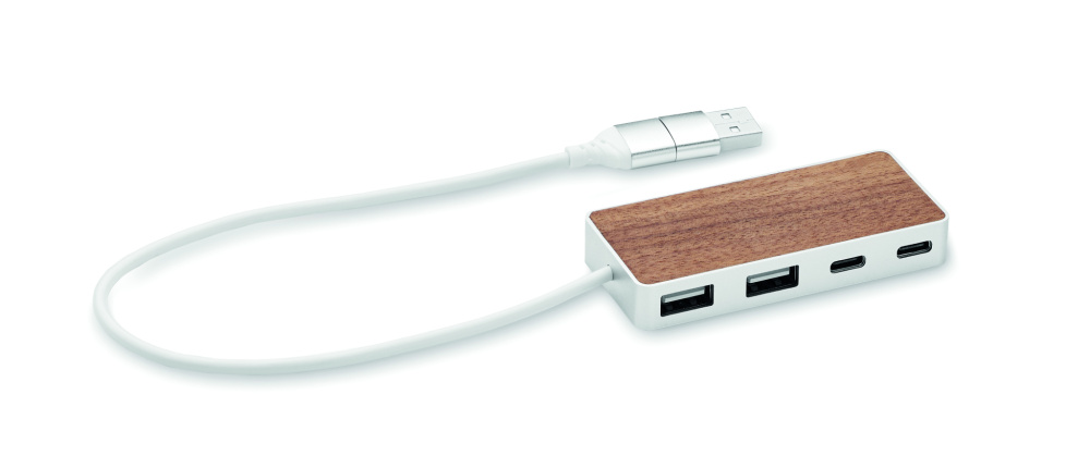 Logotrade reklamprodukter bild: USB-hubb 4 portar 27,5 cm