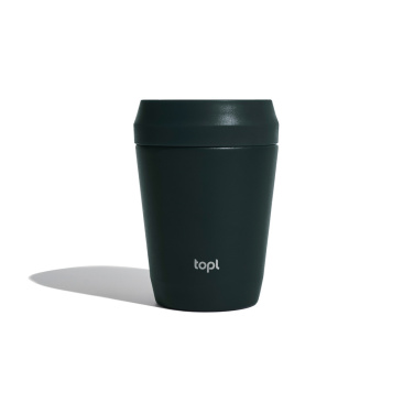 Logotrade reklamprodukter bild: Topl To Go-glas i återvunnet stål Patenterat 360-lock 235 ml