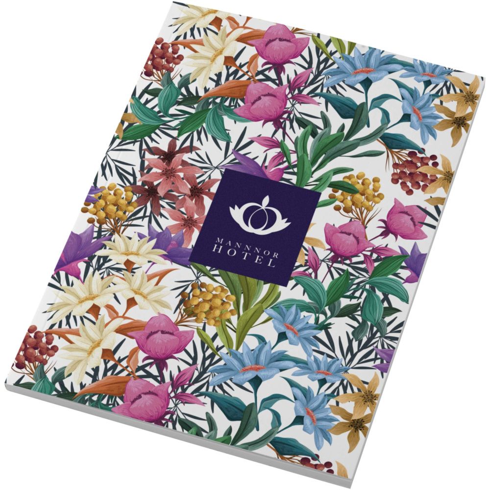 Logotrade profilreklam bild: Novella Austen A5 anteckningsbok med mjukt omslag, 50 ark