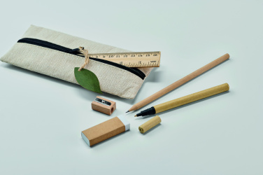 Logotrade presentreklam bild: Skrivset i trä/bomull