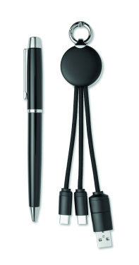 Logotrade presentreklam bild: Presentset penna/nyckelring