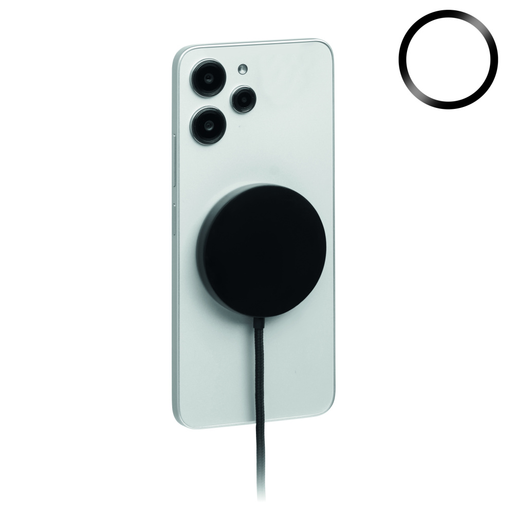 Logotrade reklamprodukter bild: Magnetisk trådlös laddare 25W